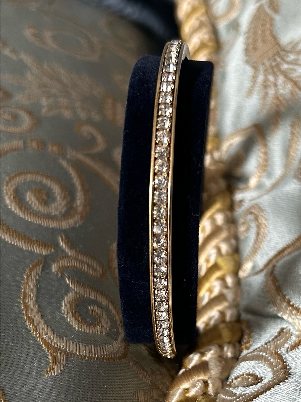 Swarovski Gold and Clear Crystal Line Bracelet - Picture 10 of 14